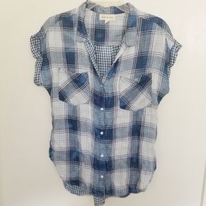 Anthropologie Cloth & Stone short sleeve flannel